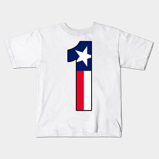 Number 1Texas Flag Kids T-Shirt by la chataigne qui vole ⭐⭐⭐⭐⭐